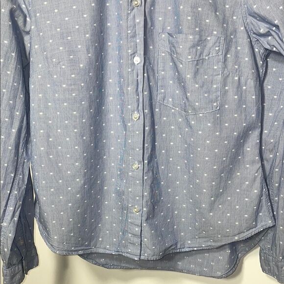H&M Blue Casual Button Down Shirt Relaxed Fit - Picture 4 of 7